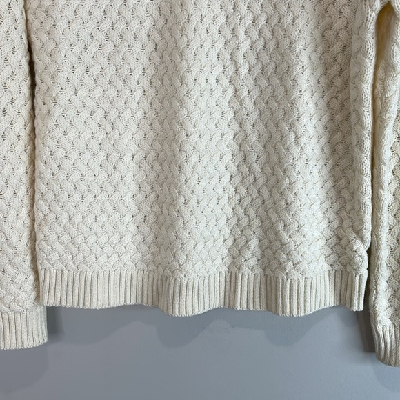 Shein Cream Basket Weave Knit Crew Neck Sweater Soft Long Sleeve L 8/10 - Picture 4 of 10